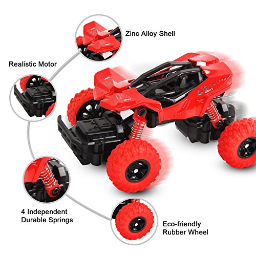 Af-tigonhw Pull Back Cars Alloy Diecast Monster Truck Race Car Buggy Functions Toy Vehicles with High Speed Gift for Kids and Toddlers 1:36 Scale