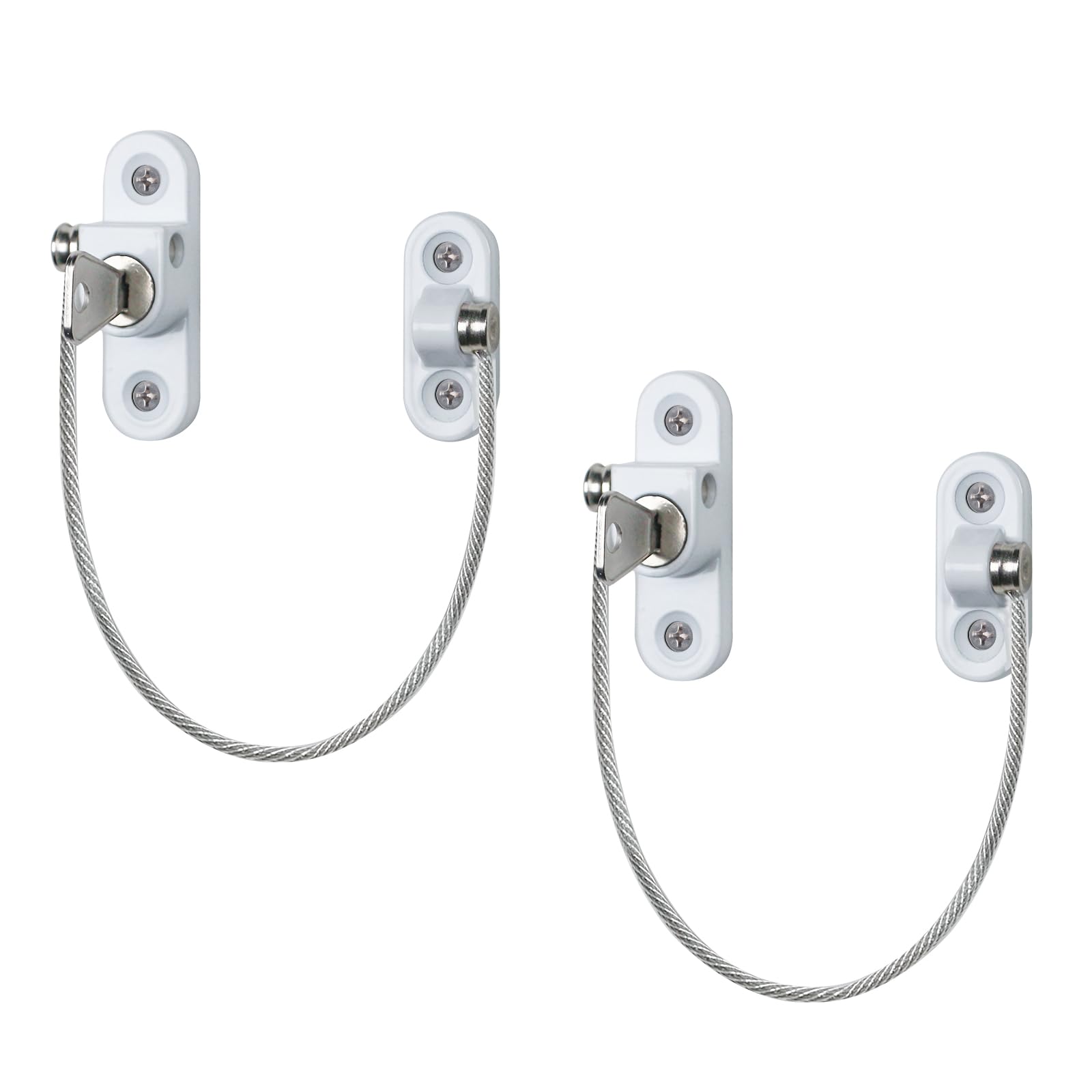 2Pcs Window Locks for UPVC Windows, YTOOK Window Cable Restrictor Window Safety Locks with Keys and Screws for Child & Baby Safety