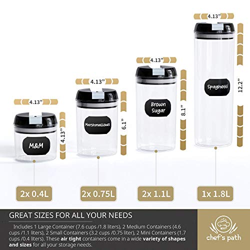 Chef's Path Airtight Food Storage Container Set 7 PC Kitchen & Pantry Organization BPA