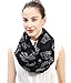 Lina & Lily Vintage Camera Print Loop Infinity Scarf for Women Lightweight (Black)