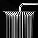 Lordear 16 Inch Rainfall Shower Head Solid Square Ultra Thin 304 Stainless Steel Polish Chrome Rain Shower Head Waterfall Full Body Coverage with Silicone Nozzle