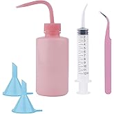 BOXOB 5pcs Snow Globe Tumbler Supplies, DIY Glitter Snowglobe Kit Includes Plastic Squeeze Bottle Syringe & Tweezers & Funnel Cups Supplies Kit for DIY Craft Accessories