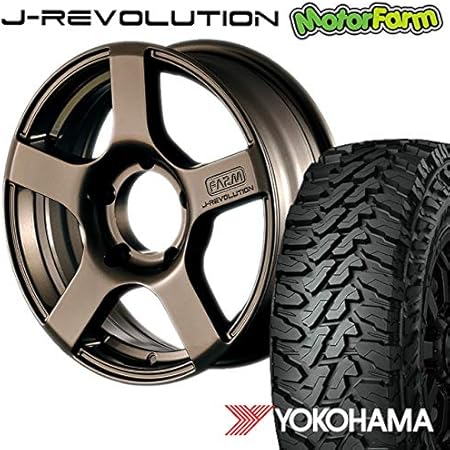 Amazon モーターファーム タイヤホイールセット Farm J Revolution マットブロンズ 16 5 5j 5h ヨコハマ ジオランダー Mt G003 225 75r16 Yokohama Geolandar マッドテレイン タイヤ ホイールセット 車 バイク