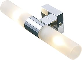 Sulion Iluminaespejos de baño G9, 40 W, Gris Satinado, 26 x 8 x 6 cm [Clase de eficiencia energética C]