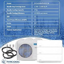 48k BTU 20.5 SEER Multi-Zone MrCool DIY 3 Zone