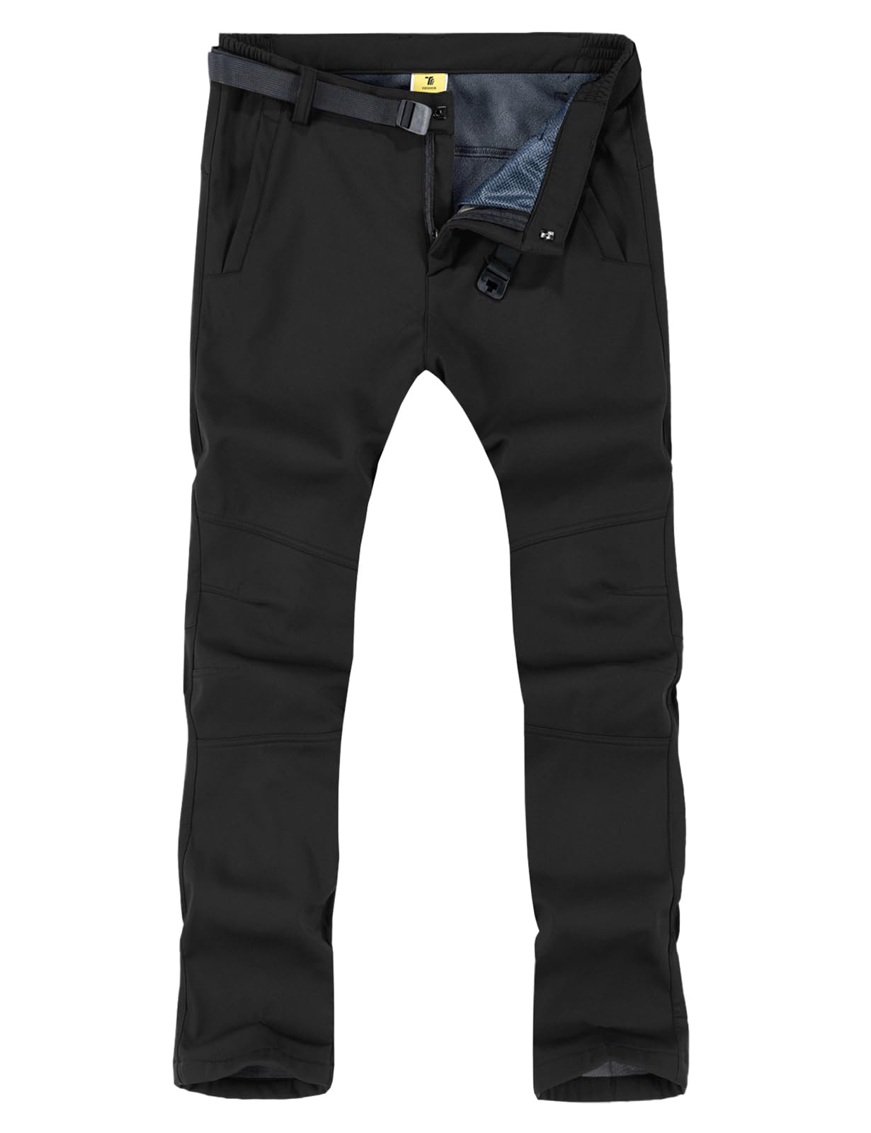 TBMPOY Men's Snow Ski Hiking Pants Waterproof Winter Fleece Lined Pants ...