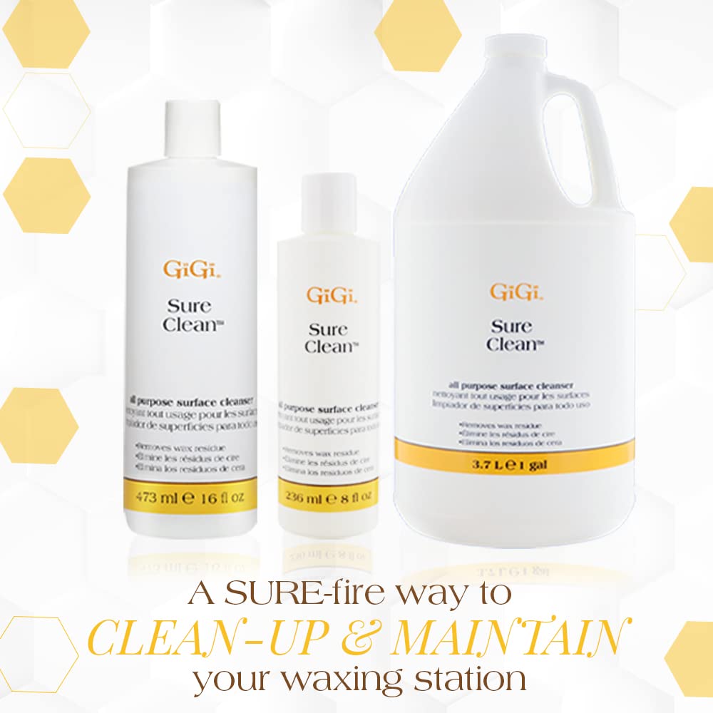 GiGi Sure Clean Wax Remover – All-Purpose Surface Cleaner for Wax Residue Removal, 8 fl oz