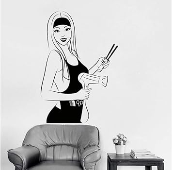 Amazon Com Wsqyf Beauty Salon Hair Stylist Wall Sticker Home