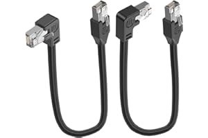 LANMINGLEL Short 90 Degree Cat5e Ethernet Cable Cat 5e LAN Extended Cable RJ45 Male to Male Network Cable for Router Modem Sm