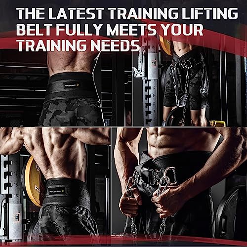 ANUEKLEAR 2-in-1 Weightlifting Belt & Dip Belt With 36.7 IN Rope Double Layer Weight Lifting Belts Powerlifting Gy Weighted Belt For Pull Up Squat