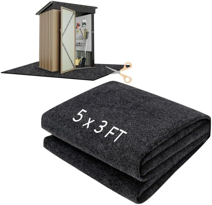 BlyeMichdi 5.3 x 3.3 FT Outdoor Storage Shed Floor Mat,Waterproof Garden Shed Flooring Mat,No Slip Garage Floor Mat for Camping, Patio, Indoor Furniture, Garage