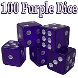 Brybelly Dice (100 Count), Purple, 19mm