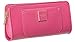 Isaac Mizrahi Womens Handbags Valerie Saffiano Leather Clutch Wallet Fuchsia Pink