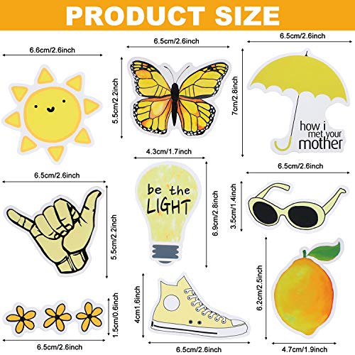120 Pieces Waterproof Stickers Water Bottle Stickers Yellow Laptop Stickers Aesthetic Vinyl Stickers Girls Teens Graffiti Decals for Water bottle, Laptop, Phone, Cars, Luggage, Guitar and Skateboard - Image 4
