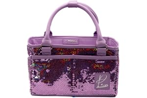 Persea IceWorks SPARKLE Rink Tote – Reversible Flip Sequin Figure Skating Bag – Structured Organizer Fits Tissue Box & Water