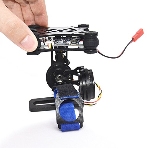 ZMR Gopro3 Lightweight 2-AXIS Brushless Gimbal Board with Sensor Free Debug for FPV Airplane RC Quadcopter Frame Racing Drone (Black)