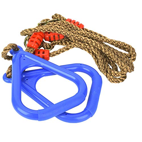 V GEBY Kids Gym Rings Children Trapeze Gym Swing Bar Adjustable Fitness Rings with Hanging Ropes(Blue)