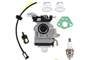 HQparts Carburetor for Gas 2 Cycle 43cc Powermate PCV43 Southland Mini Cultivator SCV43 Tiller Motor Parts Fuel Line Filter Grommet Kit