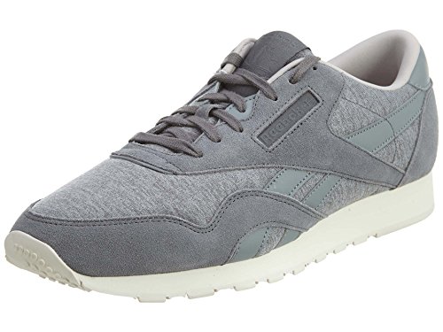 Reebok men s cl nylon j fashion sneaker, flat grey/medium grey/sa…