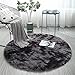Round Fluffy Soft Area Rugs | Hairy Furry Modern Anti-Skid Shaggy Area Carpet | Living Room, Bedroom and New Home Floor Decorations (Black)thumb 1