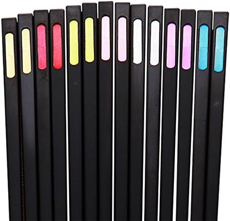 Chopsticks Reusable 5 Pairs Alloy Chopsticks High Temperature Resistant Colorful Dinnerware Set Japanese Style Non-slip Chopsticks Tableware Set by HOLYMOOD