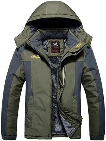 HOWON Men's Snow Jacket Windproof Waterproof Ski Jackets Winter Hooded Mountain Fleece Outwear