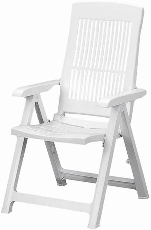 Fun Star Tampa Multi-Position Folding Armchairs, White, 60 x 61 x 109 cm