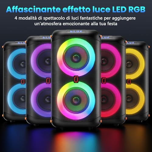 HWWR Karaoke with Microphone with 2 Wireless Microphones 10000 mAh Bluetooth 5.3 Speaker, 300 W PA System, Sing You Karaoke 2026 for Adults/Children for Parties, Family Meetings, Holidays