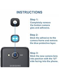Lente de cristal de la cámara trasera MMOBIEL trasera compatible con Samsung Galaxy J5 J7 2015 Grand Prime incluye pinzas y tela
