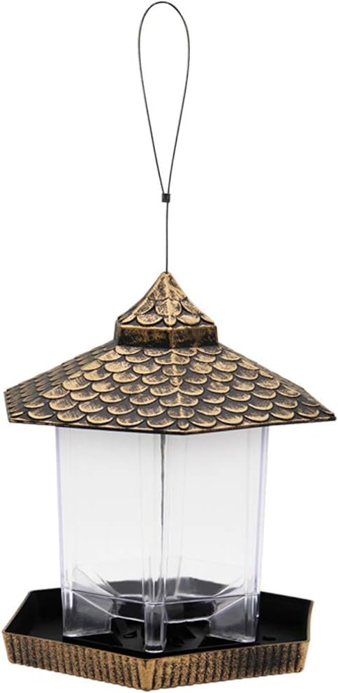 Twinkle Star Wild Bird Feeder Hanging for Garden Yard Outside Decoration, Hexagon Shaped with Roof : Garden & Outdoor