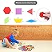 Wooden Pattern Blocks Set Early Geometry Shape Puzzle Early Classic Educational Toy Montessori Tangram Toys Manipulative Shape Puzzle Brain Teasers Best Gift for Kids Toys