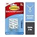 Command Medium Crystal Hook, Holds up to 2 lb, 2 Wall Hooks with 3 Command Strips, Damage Free Hanging on Walls, Doors, Cabinets, and Cloest for Jewelry and Accessories
