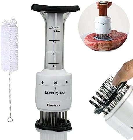 Marinade Meat Sauce Injector, Marinade tenderizer  with 30 Stainless Steel Needles for Softening Meat, Free Cleaning Brush by DIMESHY