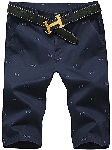 Men s chino cotton floral mid rise straight flat front …
