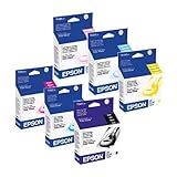 Epson T048 (T048120-T048620) OEM Genuine Inkjet/Ink Cartridges Combo for Epson Stylus Photo Inkjet Printers, Pack of 6, Office Central