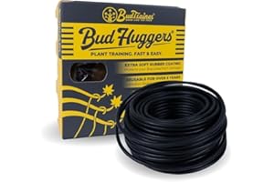 BudTrainer BudHuggers for Optimal Plant Training | 50ft (15M) | 3mm Thick Garden Wire Ties | Flexible & Durable | Rubber Plan