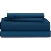 Cosy House Collection Everyday 1500 Series Bed Sheet Set - Ultra Soft & Cool Hotel Luxury Bedding - Deep Pocket - Wrinkle, Stain and Fade Resistant - 4 Piece Set (King, Midnight Blue)