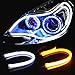 2 x 24 inches Dual Color White - Amber Car Switchback LED Tube Strip Light Headlight DRL Daytime Running Light For Audi Style - GP Xtreme