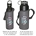 WaterVault Neoprene Bottle Holder, Adjustable Detachable Strap, Shoulder Sling & Hand Carrier - Grey Regular