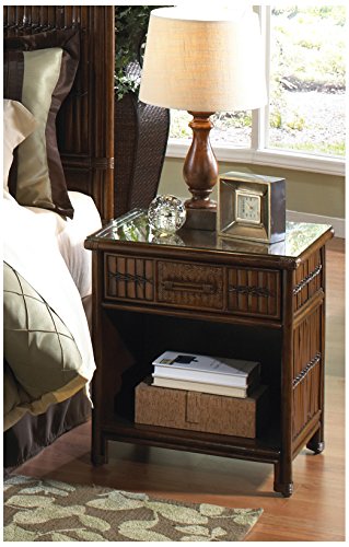 Hospitality Rattan 710-5272-ATQ Polynesian One Drawer Nightstand