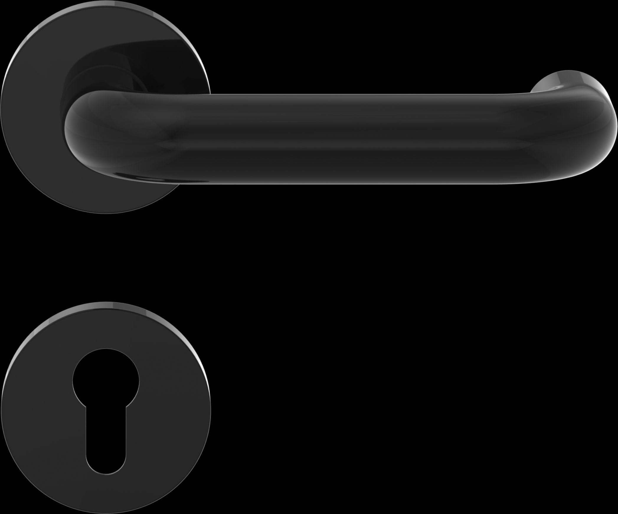 Hörmann FS Handle Set D-110 Rosette PZ, Plain Bearing Polyamide Black (Fire Protection Handle Set for Fire Door/Multi-Purpose Door H8-5 / Quadro/MZ/OD) 544353