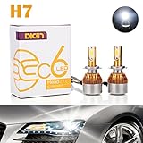 H7 LED Headlight Bulbs Conversion Kit 12000LM 120W 6000K Cool White Replace High Beam/Low Beam COB Chips Super Bright Headlamps - 2 Yr Warranty (Pair)