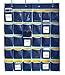 MISSLO Classroom Pocket Chart for Cell Phones Business Cards(30 Fabric Pockets and Clear Card Pockets)