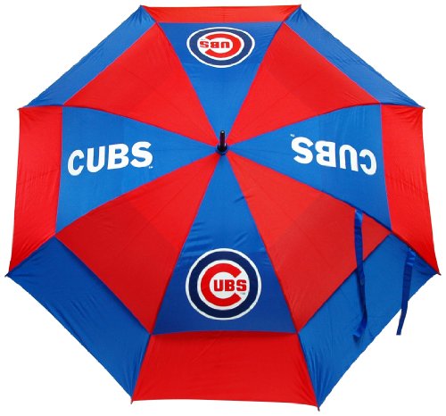 Team Golf MLB Chicago Cubs 62" Golf Umbrella with Protective Sheath, Double Canopy Wind Protection Design, Auto Open Button - Thumbnail 2