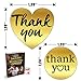 Gold Foil Thank You Stickers - Premium Bundle 1000 pcs 1.58'' Big Heart Shape & 1.2'' Round Adhesive Stickers | 2x500 per Roll