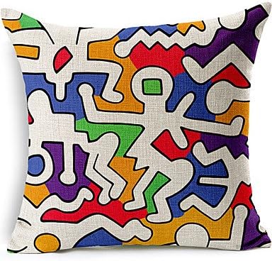 JOMOO Modern Style Abstract Man Patterned Cotton/Linen Decorative Pillow Cover