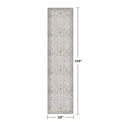 Hazo Haus Light Gray Washable 2'6"x10' Wide Hallway