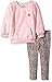 Juicy Couture Little Girls' Faux Fur Top with Pockets and Printed Pant Set, Pink, 6