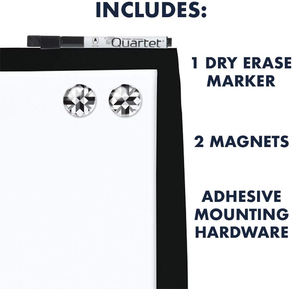 Quartet Combination Magnetic Whiteboard & Corkboard, 17" x 23", Combo White Board & Cork Board, Curved Frame, Perfect for Office & Home Decor, Home School Message Board, Black (41723-BK) : Office Products