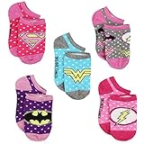 Justice League Girls Multi Pack Socks (4-6 Toddler (Shoe: 7-10), Justice League 5 pk)
